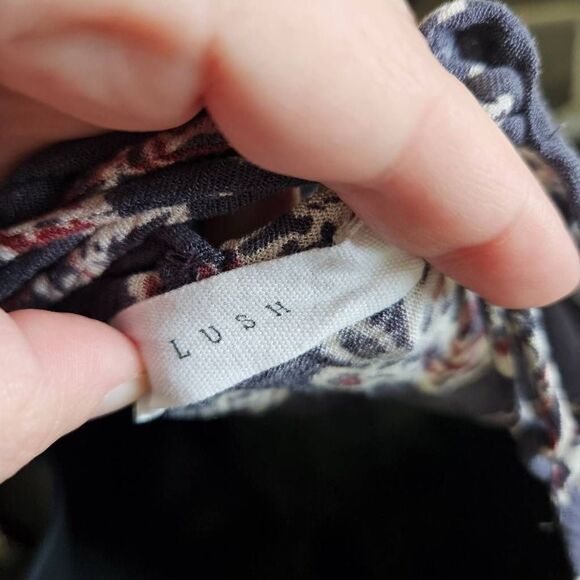 Lush Floral Blouse with Back Lace Up - Picture 6 of 8